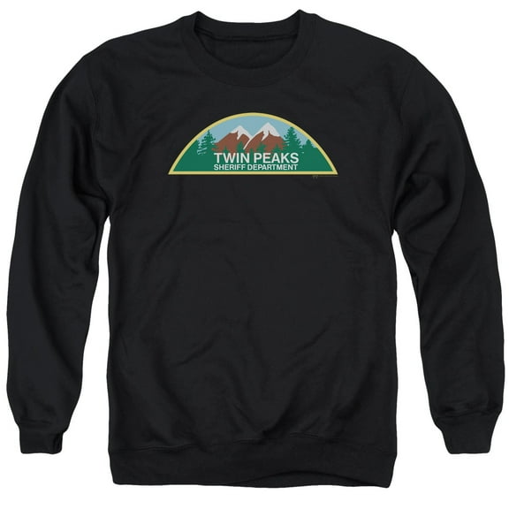 Trevco Sportswear SHO565-AS-4 Twin Peaks Sheriff Department Adult Crewneck Sweatshirt, Black - Extra Large