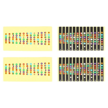 

4Pcs Guitar Fretboard Sticky Signs Guitar Fingerboard Stickers Labels (Assorted Color)