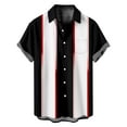 thumbnail image 2 of Yuwull Men's Short Sleeve Button Down Vintage Bowling Shirts with Pocket Hawaiian Casual Printed Beach Shirt Summer Regular Fit Top, 2 of 6