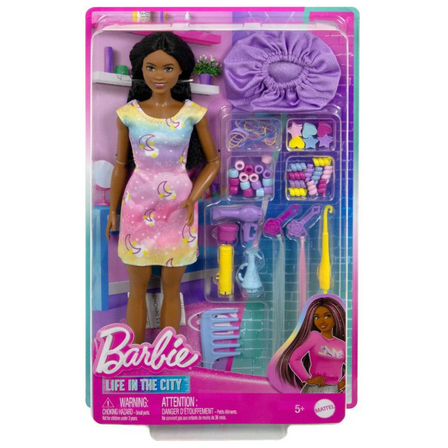 Barbie "Brooklyn" Hairstyling Doll & Playset with Accessories Toy New with Box