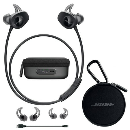 Bose SoundSport Wireless In-Ear Headphones - Black & Charging Case - Bundle