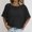 Black women summer boho top a1, variant on thefmos Women's Summer Round Neck Eyelet Crochet Half Sleeve Flowy Casual Cover Up Pullover Tops Solid Boho Beach Vacation Loose, Beige Free Size
