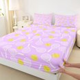 thumbnail image 4 of Manfei Tennis Ball Bed Sheets,Sport Theme Full Size Sheets For Girls,Lavender Hue,4 Pieces,1 Flat Sheet,1 Fitted Sheet and 2 Pillowcases, 4 of 7