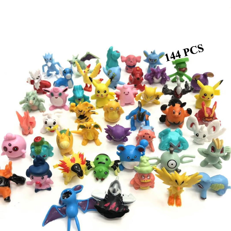 144 pcs Pokemon Mini PVC Action Figures LOT Pikachu Collect Toys Party Gift Kids 
