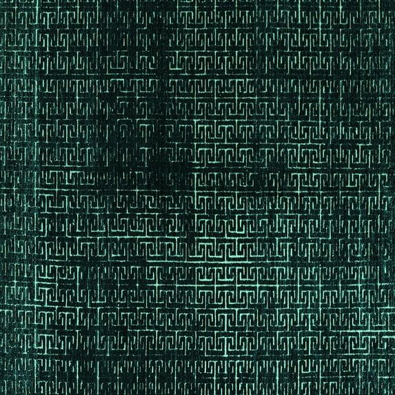 Ahgly Company Indoor Square Abstract Turquoise Blue Modern Area Rugs, 7' Square