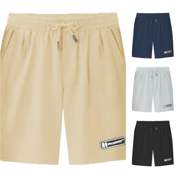 Men's And Boys' Summer Outdoor 5 Inch Shorts for Casual Beach Wear Lightweight Sportswear, XXXXXL, Light Yellow