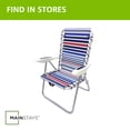 thumbnail image 6 of Mainstays Aluminum Bungee Reclining Fabric Beach Chair with Storage Pockets, Red White & Blue Stripe, 6 of 13