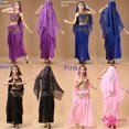 thumbnail image 2 of Traje de danza india para mujer adulta, traje de actuación de danza del vientre, traje de actuación étnica, traje de falda con banda para el vientre, 2 of 5