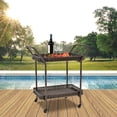 thumbnail image 4 of Espresso Wicker Serving Cart, 4 of 7