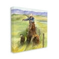thumbnail image 4 of Stupell Industries Cowboy with Cattle Watercolor Animals & Insects Painting Gallery Wrapped Canvas Art Print Wall Art, 17 x 17, 4 of 8