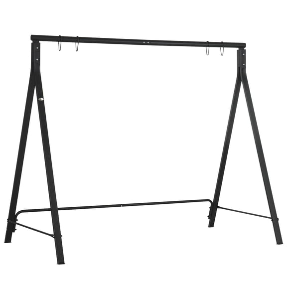 Patio Furniture Outsunny Metal Porch Swing Stand, Heavy Duty Swing Frame, Hanging Chair Stand Only, 528 LBS Weight Capacity, for Backyard, Patio, Lawn, Playground, Black,Outdoor Sofa