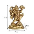 thumbnail image 2 of Nexplora Industries Pvt. Ltd. Brass Lord Hanuman Idol Statue Bajrang Bali Murti Showpiece, Height 10 cm, Gold Antique, 1 Piece, 2 of 4