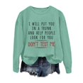 thumbnail image 1 of WEAIXIMIUNG Robe Sweat-Shirt avec Poches Sweat-Shirts Maxi Day Col Rond Femmes Manches Longues Imprimé Graphique Lettre Pull Sans Capuche Blouse Top, 1 of 4