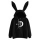 thumbnail image 2 of Mujer Hombre Casual Suelto Cordón Cráneo Luna Impresión Orejas De Conejo Sudadera Con Capucha Sudadera Top Jersey, 2 of 3