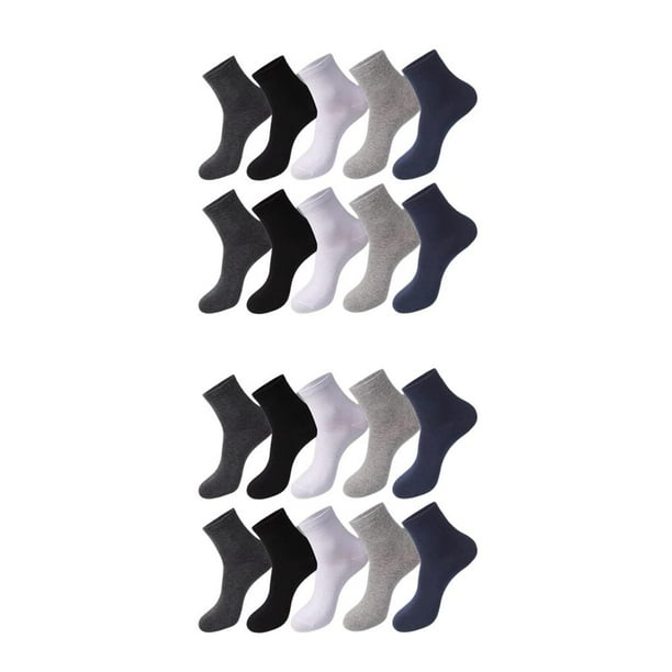Jumpingount 10 Uds. De calcetines para hombre, absorbentes para el sudor, de poliéster y algodón, para negocios, informales, cómodos, calcetín Colores mezclados 2Conjunto