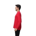 thumbnail image 5 of Zfeel Men Long Sleeve Poly T-Shirt, Pure Dry Fit High Performance Crewneck Tee, Red, L, 5 of 6