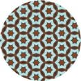 thumbnail image 1 of Ahgly Company Tapis Rond Lavable en Machine Bleu Lagon Transitionnel, 4 Pieds Rond, 1 of 7