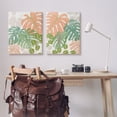 thumbnail image 2 of Stupell Industries Tropical Monstera Palm Leaves Green Orange Canvas Wall Art, 24 x 30, Design by June Erica Vess, 2 of 6