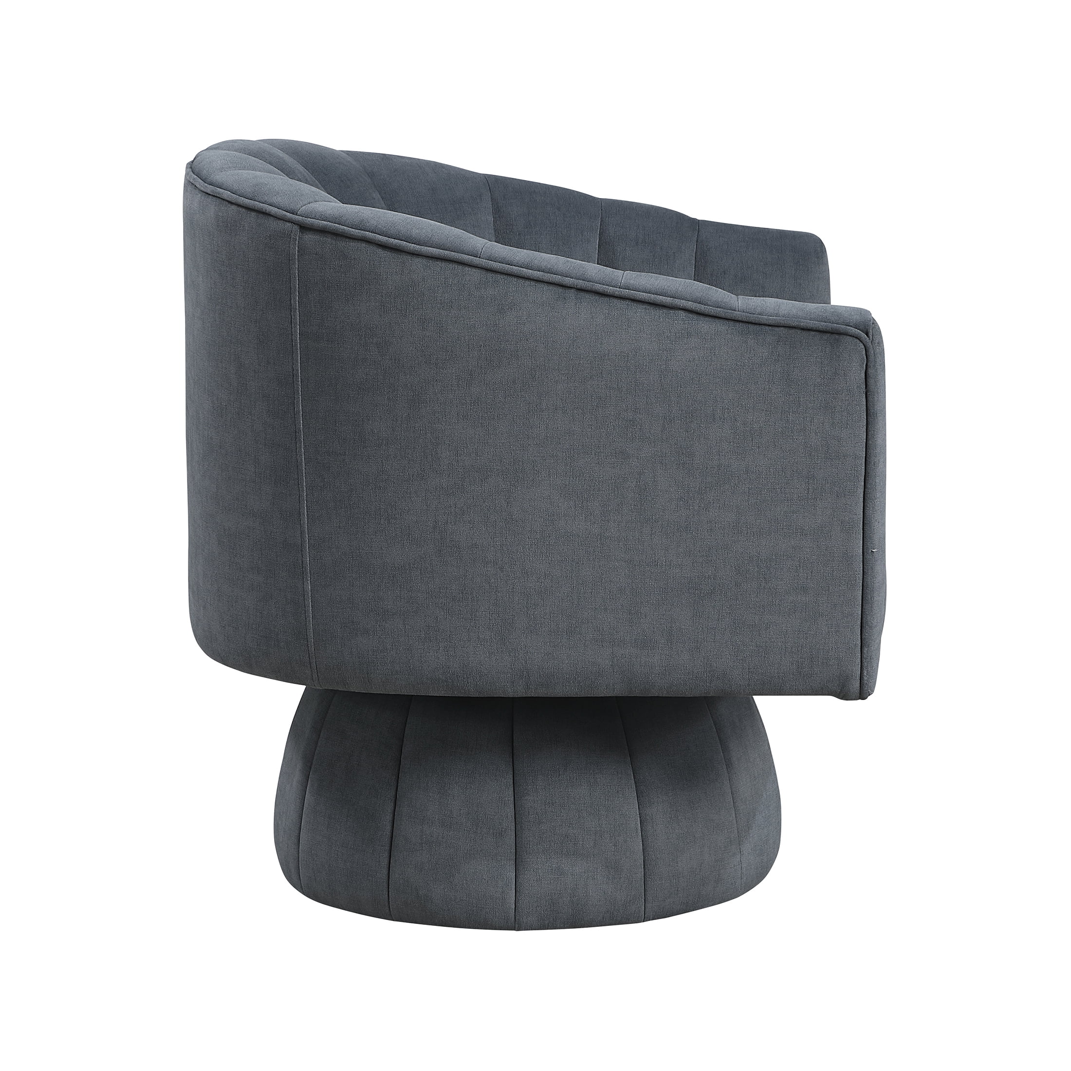 OakvillePark Fenwicke Velvet Swivel Barrel Chair, Dark Gray