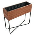 thumbnail image 3 of Sunnydaze 24.25" x 7" x 23.5" Brown Acacia Wood Rectangular Raised Garden Bed with Legs, 3 of 8