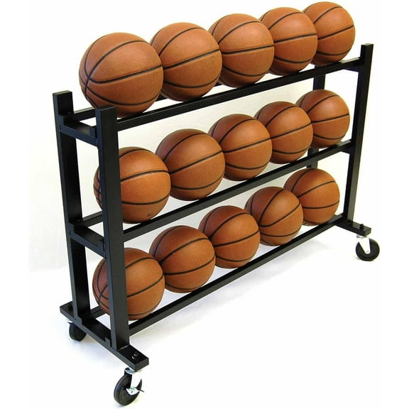 Trigon Sports Sports Lockable Ball Storage Cart, Basketball Storage Bin for Indoor Outdoor, Rolling Exercise Ball Cart Holder for Gym, School, Club