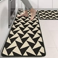 thumbnail image 2 of Kitchen Rugs Sets Of 2,Black Beige Chevron Pattern Anti Fatigue Kitchen Mat Rugs Non Slip Washable,Decorative Kitchen Floor Mats for Kitchen,Sink,Laundry,17"x47"+17"x47", 2 of 5
