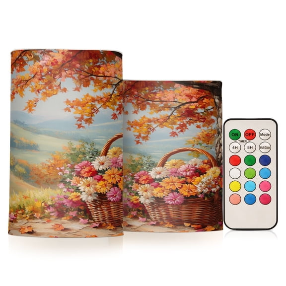 BZSMCE Flameless Candles LED Lights Basket Of Flowers Creativity Battery Candles