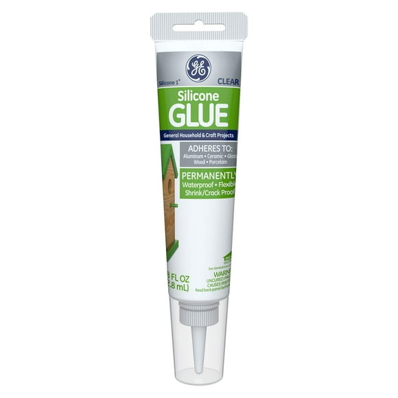 Pegamento adhesivo GE Household Silicone, 1 tubo transparente de 82 ml