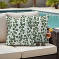 thumbnail image 5 of Green Leaves Pillow Covers 2 Pack Gradient Pastoral Leaf Watercolor Plant Country Pillowcase Waterproof Outdoor Throw Pillow Cover for Patio Garden Square Cushion 20”x20”, 5 of 9