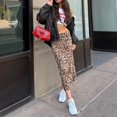 thumbnail image 4 of Women’s Leopard Print High Waist Maxi Skirt, Casual Long Straight Skirt, 4 of 11