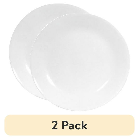 (2 pack) Corelle Winter Frost White Round Dinner Plate, 10.25"