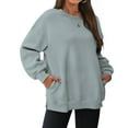 thumbnail image 2 of Harpily 50% Off Clear! Sweatshirts for WomenWomens Oversized Sweatshirts Crewneck Long Sleeve Tops Pullover Fall Fashion Clothes With Pocket Light blue L, 2 of 7