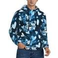 thumbnail image 2 of Lsque Ice Blue Heart Pattern Casual Men's Hoodie,Hooded Sweatshirt with Kangaroo Pocket,Pullover Hoodie-Small, 2 of 7