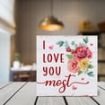 thumbnail image 4 of Zomyto 7x7 In Romantic I Love You Most Wooden Box Sign Valentines Day Decorations, 4 of 7