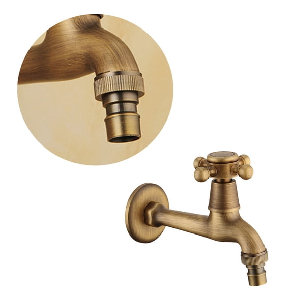 SOPOTUTU Zinc Alloy Vintage Style Water Tap Faucet for Washing Machine, Size Home Use