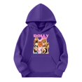 thumbnail image 3 of Oceanwell Dolly Hoodies Vintage Graphic Top Children Fashion Casual Printed Pocket Long Sleeve Sports Sweatshirt,1-2 Years,Dark Purple, 3 of 3