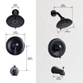 thumbnail image 3 of Wowow Single Handle 5-Spray Tub and Shower Faucet 1.8 GPM with High Pressure Showerhead in Black Valve Included, 3 of 4