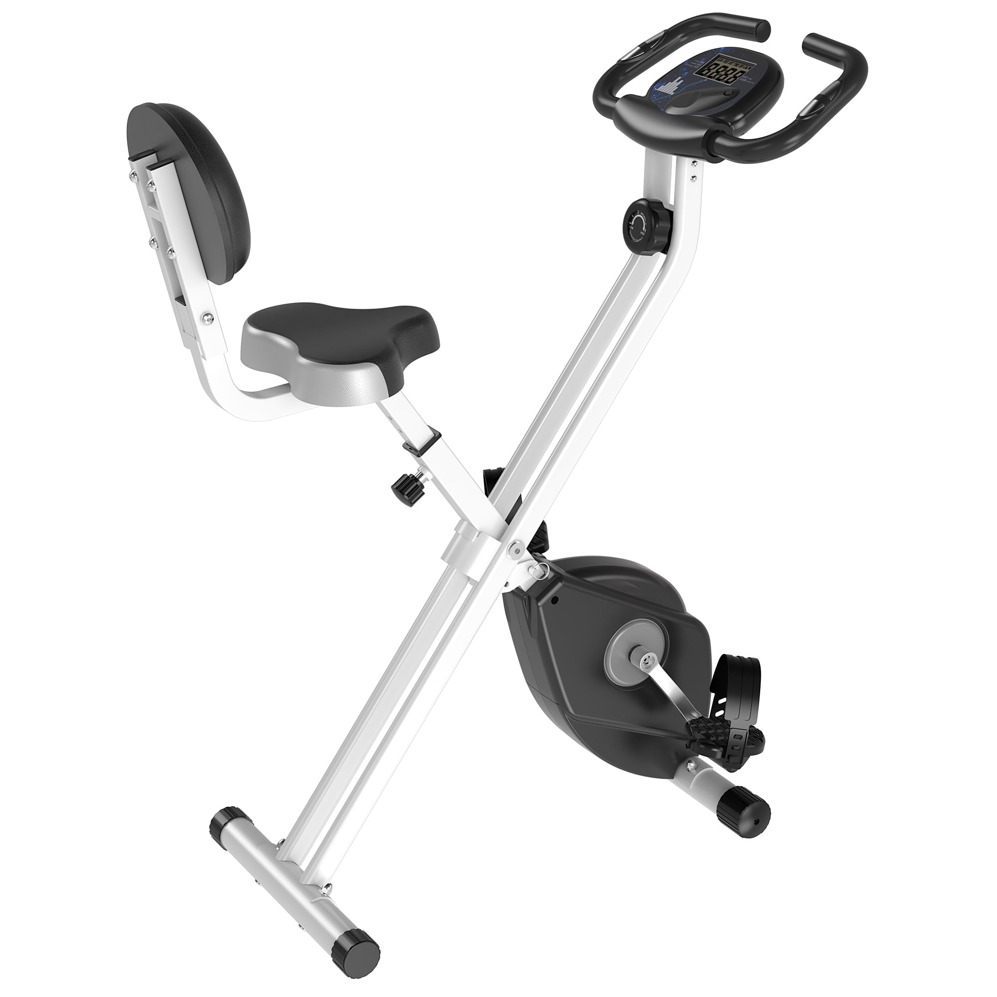Soozier Folding Upright Training Stationary Indoor Bike With Levels Of Magnetic Resistance For