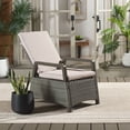 thumbnail image 3 of Safavieh Herman Outdoor Coastal Steel Recliner Chair, Gray Brown/Light Gray, 3 of 13