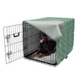 thumbnail image 5 of Antique Oriental Dog Crate Cover, Continuous Eastern Style Simplistic Leaves Arrangement Pattern, Easy to Use Pet Kennel Cover Small Dogs Puppies Kittens, 7 Sizes, Jade Green and White, by Ambesonne, 5 of 6