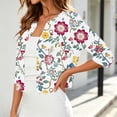 thumbnail image 6 of QSAWXQZ Women's Shrugs Cardigan Floral Print Open Front 3/4 Sleeve Crew Neck Summer Casual Boleros L, 6 of 7