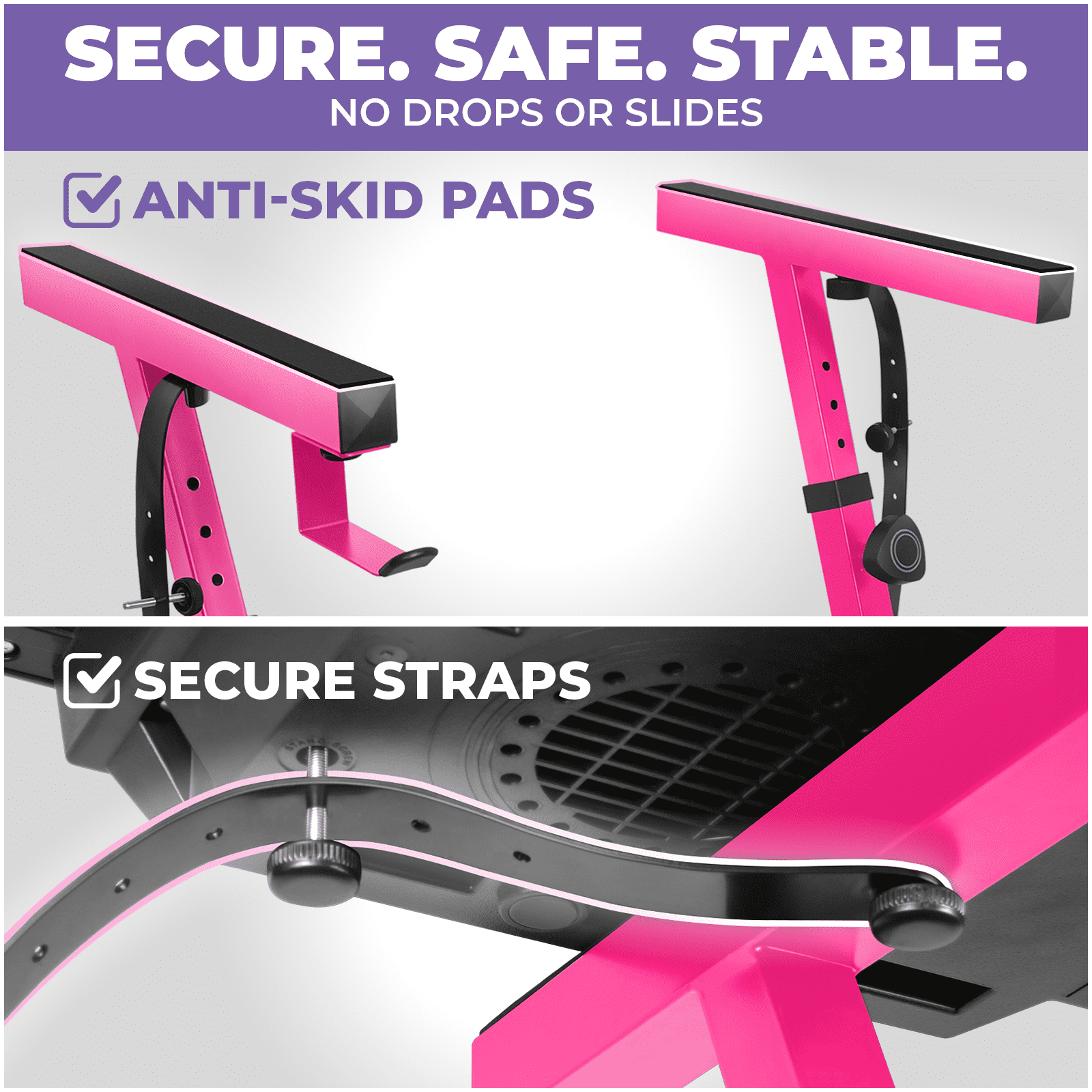Liquid Stands Piano Keyboard Stand - Z Style Adjustable and Portable Heavy Duty Music Stand for Kids and Adults -Fits 54-88 Key Electric Pianos - Sturdy Musical Keyboard Stand (Pink)