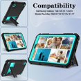 thumbnail image 3 of AVAWO Case for Samsung Galaxy Tab A9 8.7 Inch 2023 (SM-X110/X115/X117) with Kickstand, Shockproof Protective Cover Case for Galaxy Tab A9 2023 8.7”,Black+Cyan, 3 of 8