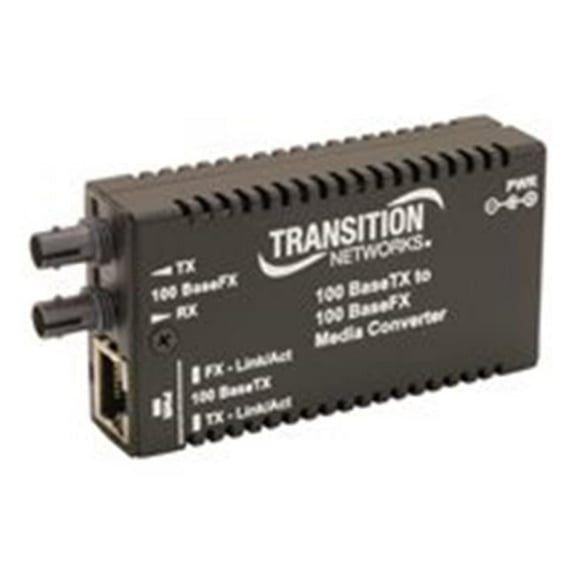 Transition Networks Stand-Alone Mini Fast Ethernet Media Converter - 100 Mbps