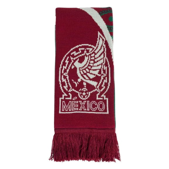 adidas unisex-adult Mexico Soccer Scarf Team Collegiate Burgundy/Dark Green/Linen Green OSFM