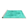 thumbnail image 2 of Ahgly Company Machine Washable Indoor Rectangle Abstract Turquoise Blue Contemporary Area Rugs, 5' x 8', 2 of 4