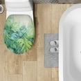 thumbnail image 4 of ZIATUBLE Palm Leaves Toilet Lid Seat Cover for Bathroom Easy to Install Toilet Lid Covers for Bathroom Decoraction Elastic Protective Cover Fits Most Toilet Lids, 4 of 6