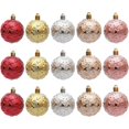 thumbnail image 4 of Harlier 6PCS Vintage Christmas Ornaments Balls, 2.36'' Rustic Decorative Hanging Ornaments, Plastic Farmhouse Distressed Xmas Balls for Antique Traditional Style Christmas Tree Decorations, 4 of 6
