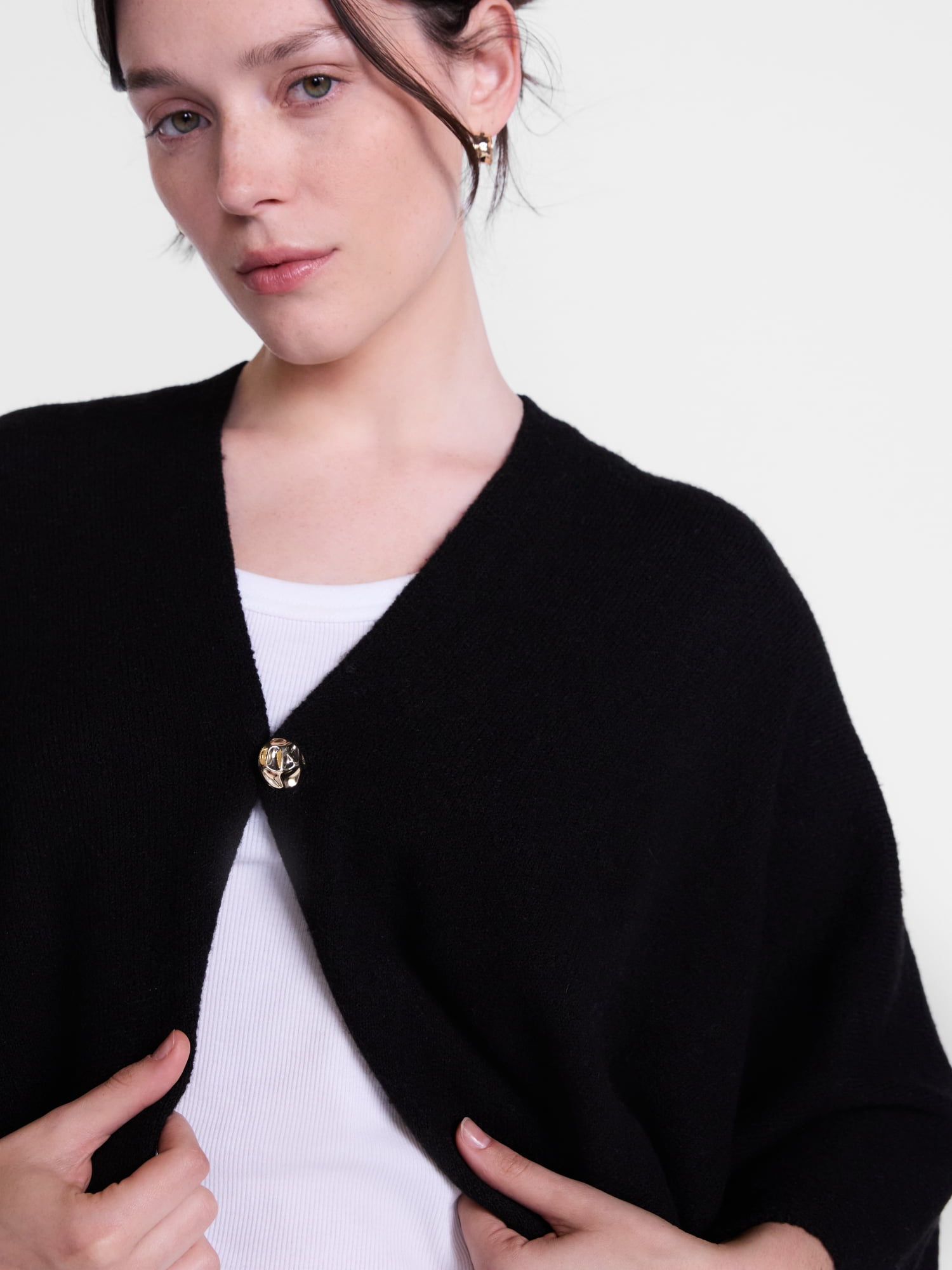 Scenario Women's Button Front Ruana, Mid-weight, Sizes S-XL