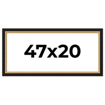 47x20 Frame Gold Real Wood Picture Frame Width 2.25 Inches | Interior Frame Depth 0.5 Inches |